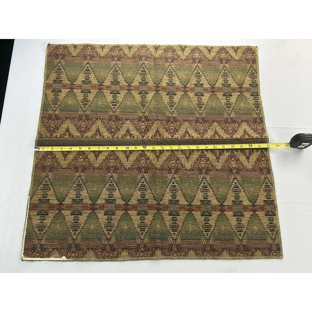 Southwestern Woven Tapestry Table Topper 26.5X26 Rustic Geometric Cabin Lodge